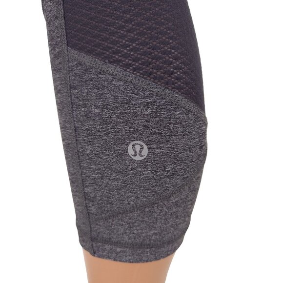 Lululemon Pace Rival Crop Size 6 Heathered Black Deep Coal Boom Juice - Picture 6 of 7